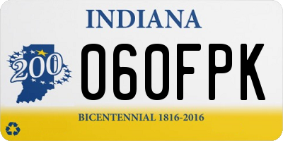 IN license plate 060FPK