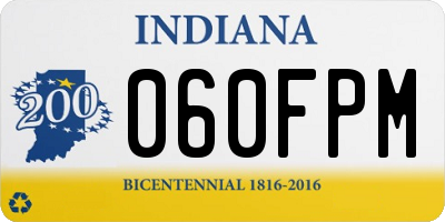 IN license plate 060FPM