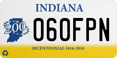 IN license plate 060FPN