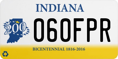 IN license plate 060FPR