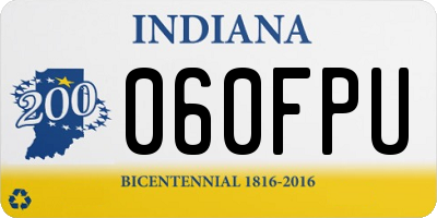 IN license plate 060FPU