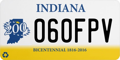 IN license plate 060FPV