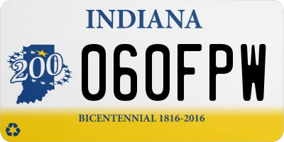 IN license plate 060FPW
