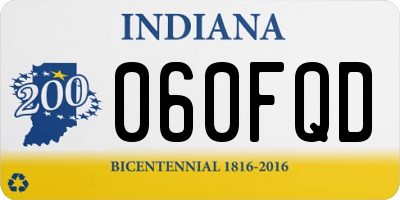 IN license plate 060FQD
