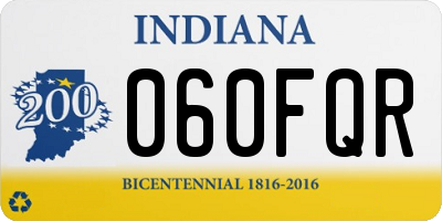 IN license plate 060FQR