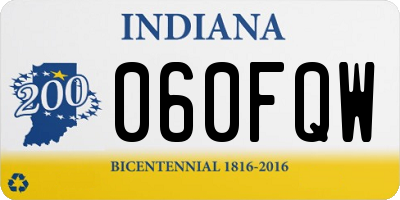 IN license plate 060FQW
