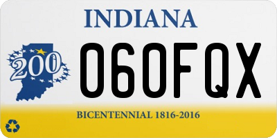 IN license plate 060FQX