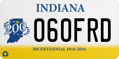 IN license plate 060FRD