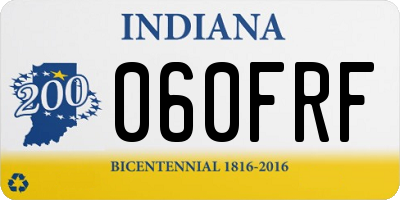 IN license plate 060FRF