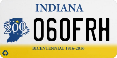 IN license plate 060FRH