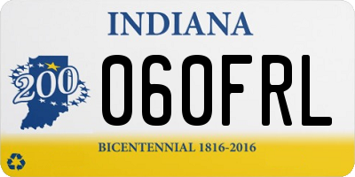 IN license plate 060FRL