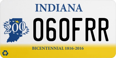 IN license plate 060FRR