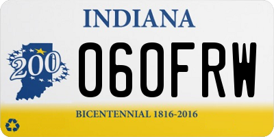 IN license plate 060FRW