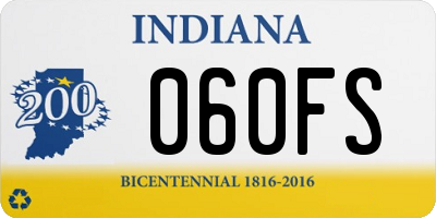 IN license plate 060FS