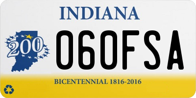IN license plate 060FSA