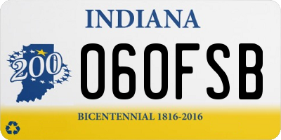 IN license plate 060FSB