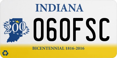IN license plate 060FSC