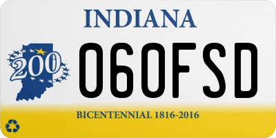 IN license plate 060FSD