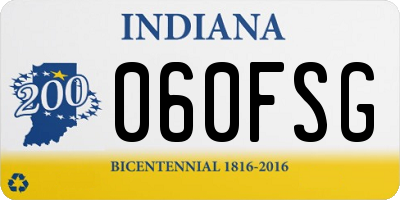 IN license plate 060FSG