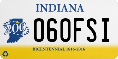 IN license plate 060FSI