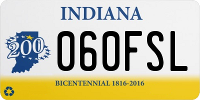 IN license plate 060FSL