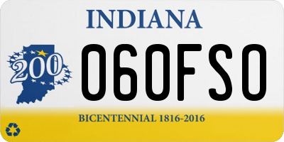 IN license plate 060FSO