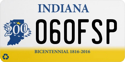 IN license plate 060FSP