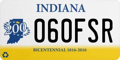 IN license plate 060FSR