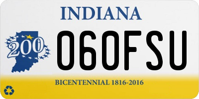 IN license plate 060FSU