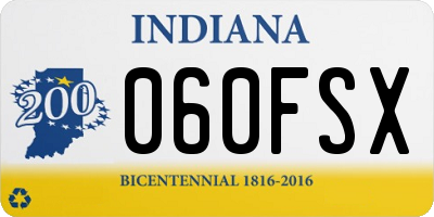 IN license plate 060FSX