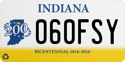 IN license plate 060FSY