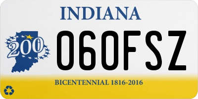 IN license plate 060FSZ