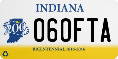 IN license plate 060FTA