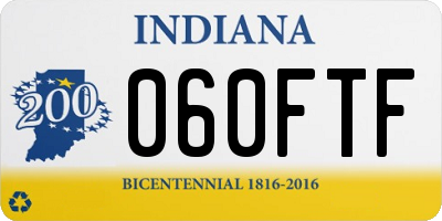 IN license plate 060FTF