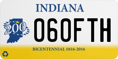 IN license plate 060FTH