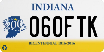 IN license plate 060FTK