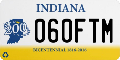 IN license plate 060FTM