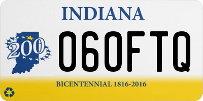 IN license plate 060FTQ