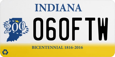 IN license plate 060FTW