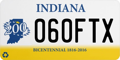 IN license plate 060FTX