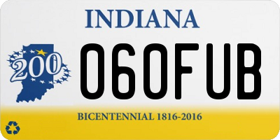 IN license plate 060FUB