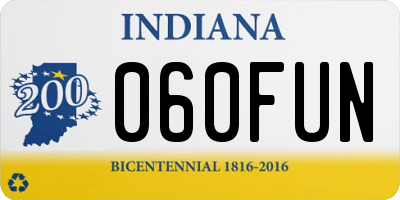 IN license plate 060FUN