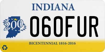 IN license plate 060FUR