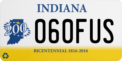 IN license plate 060FUS