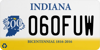 IN license plate 060FUW