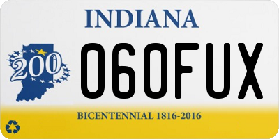 IN license plate 060FUX