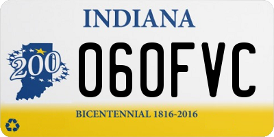 IN license plate 060FVC