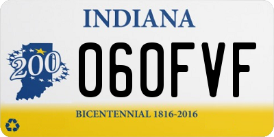 IN license plate 060FVF