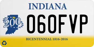 IN license plate 060FVP