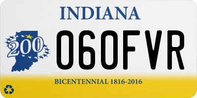 IN license plate 060FVR